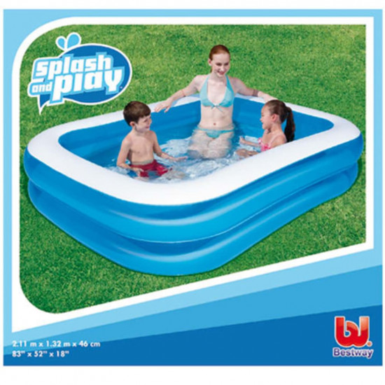 Bestway Bazén obdĺžnikový 211x132x46 cm modrý