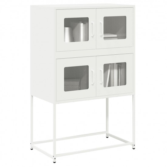 Highboard White 68x39x107 cm Oceľ