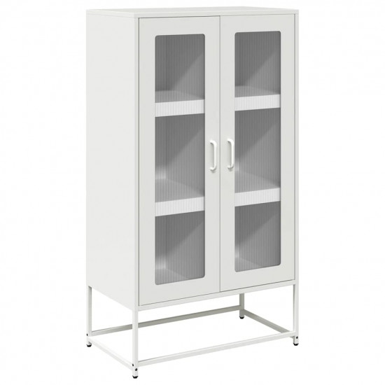 Highboard White 68x39x123 cm Oceľ