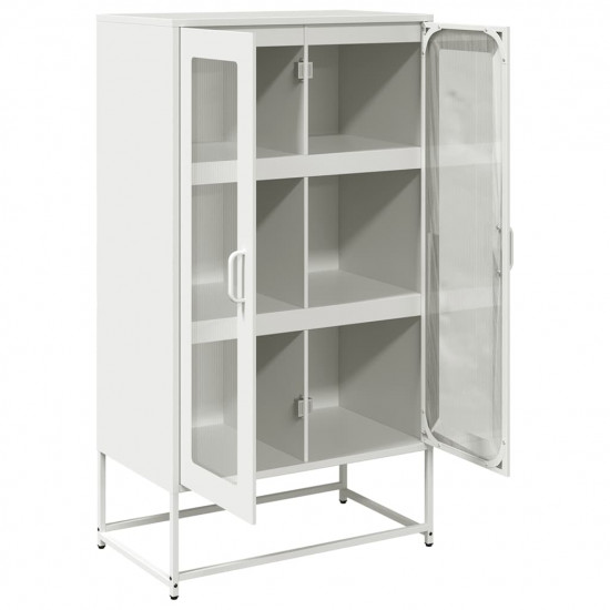 Highboard White 68x39x123 cm Oceľ