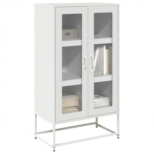 Highboard White 68x39x123 cm Oceľ