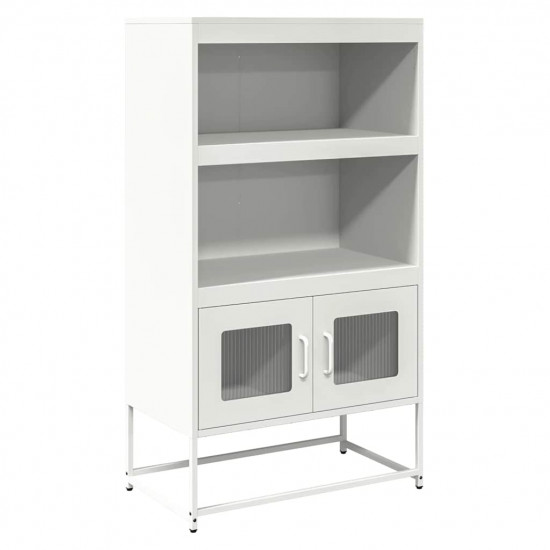 Highboard White 68x39x123 cm Oceľ