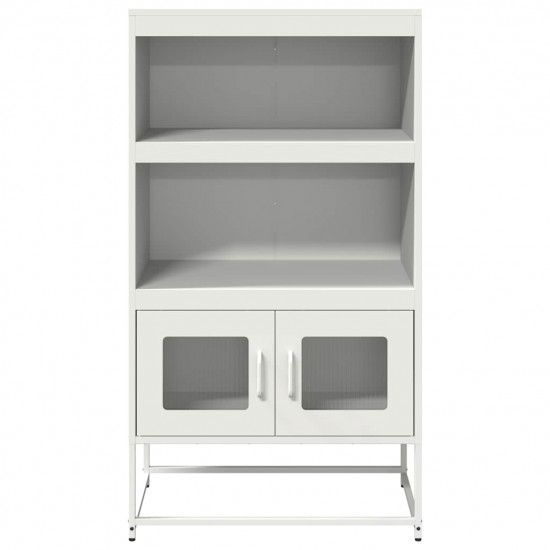 Highboard White 68x39x123 cm Oceľ