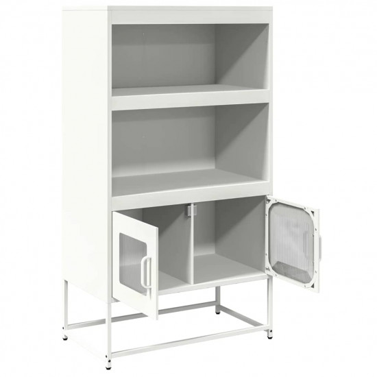 Highboard White 68x39x123 cm Oceľ