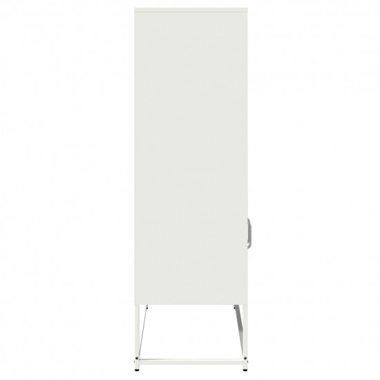 Highboard White 68x39x123 cm Oceľ