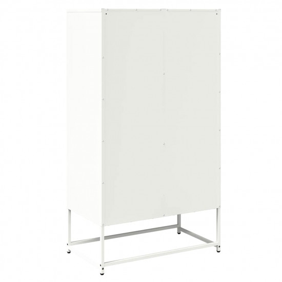 Highboard White 68x39x123 cm Oceľ