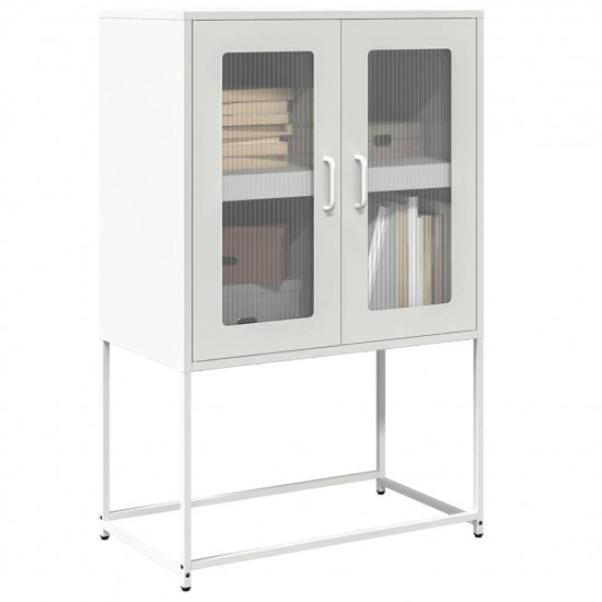 Highboard White 68x39x107 cm Oceľ