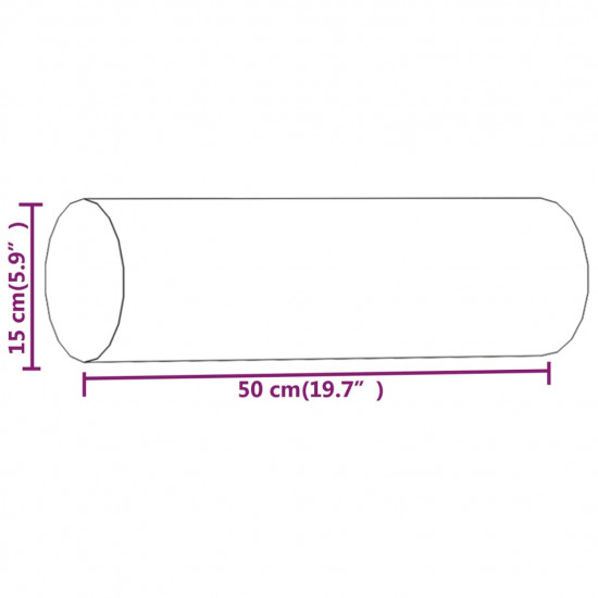 Dekoratívne vankúše 2 ks krémové Ø15x50 cm zamat