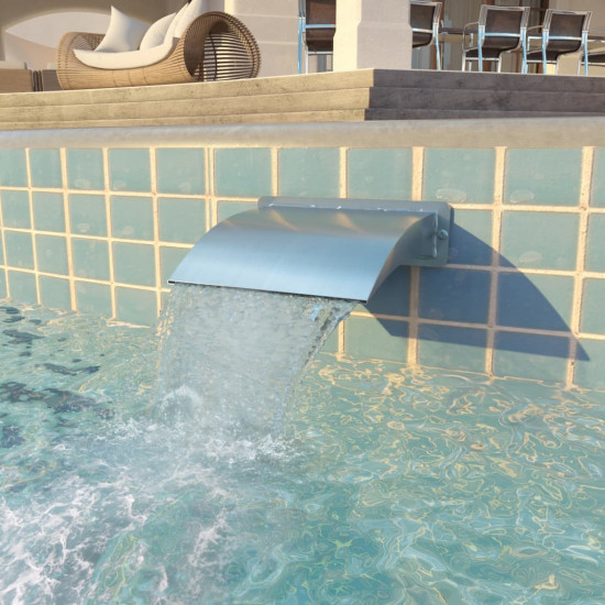 Bazénová fontána, nehrdzavejúca oceľ 30x9x26 cm, strieborná