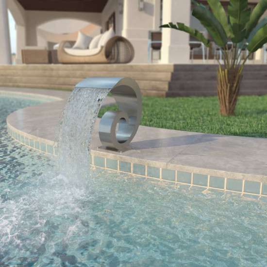 Bazénová fontána, nehrdzavejúca oceľ 50x30x53 cm, strieborná