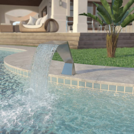Bazénová fontána, nehrdzavejúca oceľ 64x30x52 cm, strieborná