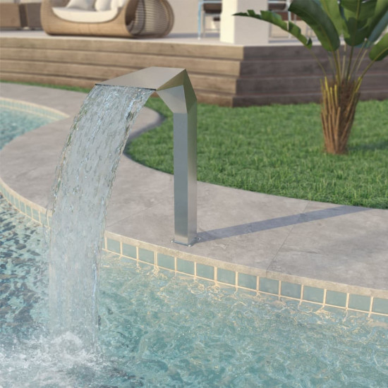 Bazénová fontána, nehrdzavejúca oceľ 50x30x90 cm, strieborná