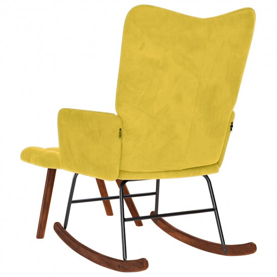 Hojdacie kreslo so stoličkou Yellow Velvet