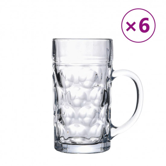 Pivný pohár s uchom sklenený 6 ks 1000 ml