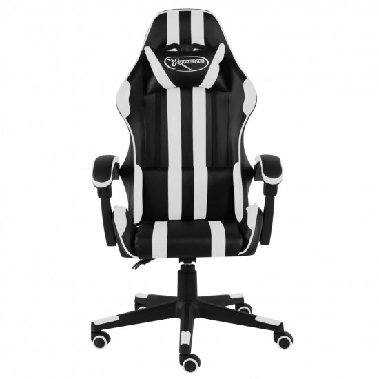 Herná stolička čierna a biela umelá koža