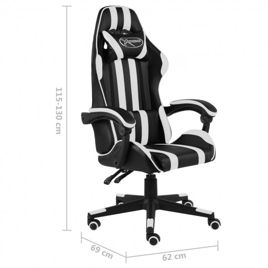 Herná stolička čierna a biela umelá koža