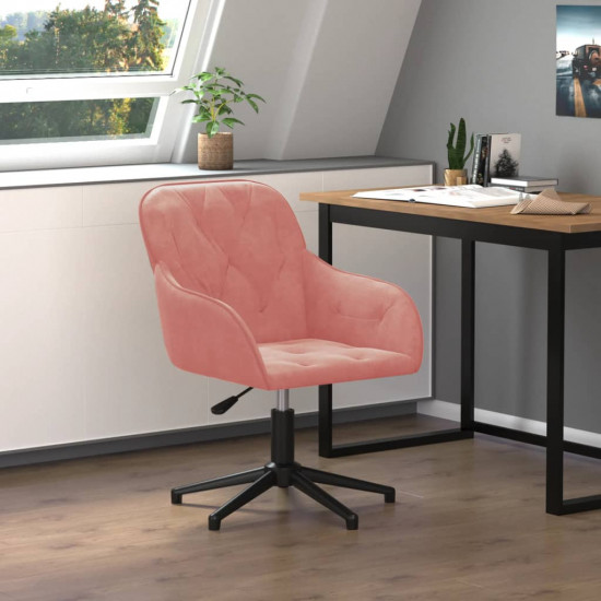 Otočná kancelárska stolička ružová zamatová