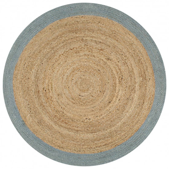 Ručne vyrobený jutový koberec s olivovo-zelenými okrajmi 150 cm