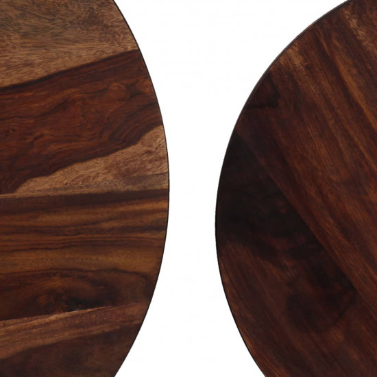 2-dielna sada konferenčných stolíkov masívne sheeshamové drevo 60x35 cm