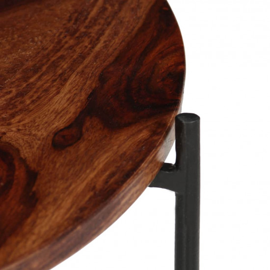 2-dielna sada konferenčných stolíkov masívne sheeshamové drevo 60x35 cm