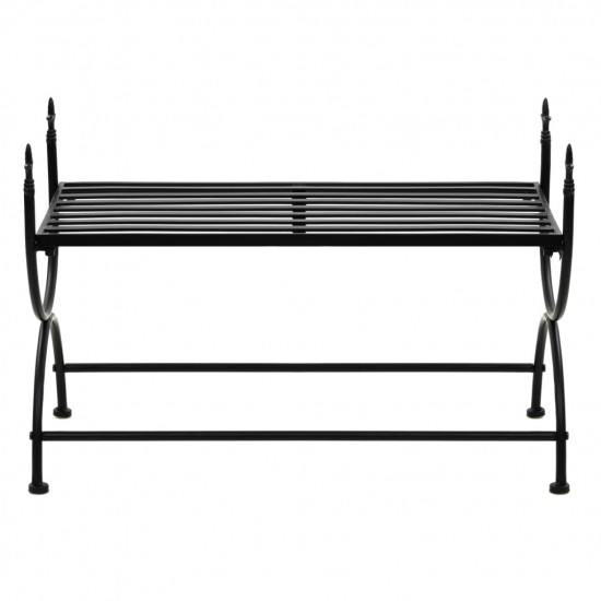 Kovová lavička so starožitným dizajnom 83x42x55 cm čierna