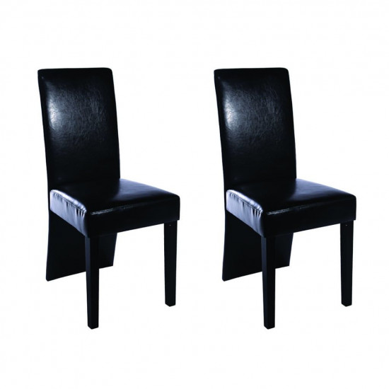 Jedálenské stoličky 2 ks čierne umelá koža