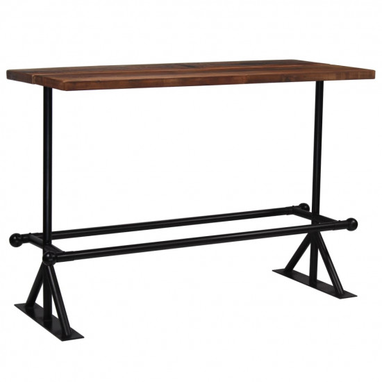 Barový stôl, recyklovaný masív, tmavohnedý 150x70x107 cm