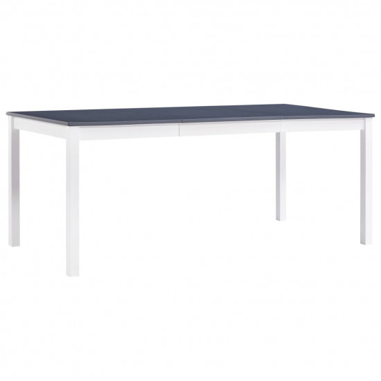 Jedálenský stôl, biely a sivý 180x90x73 cm, borovicové drevo