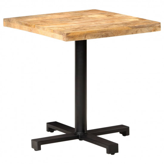 Bistro stolík štvorcový 70x70x75 cm surové mangovníkové drevo