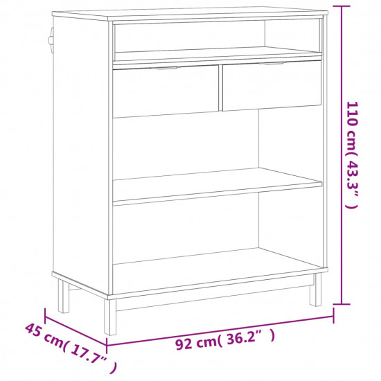 Barový stolík FLAM 92x45x110 cm masívna borovica