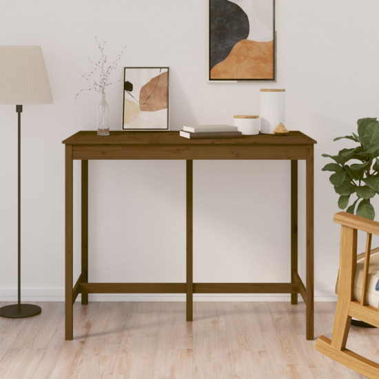 Barový stolík medovo-hnedý 140x80x110 cm borovicový masív