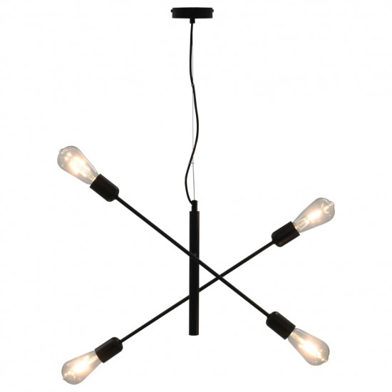 Stropné svietidlo s vláknovými žiarovkami 2 W čierne E27