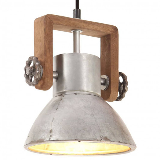 Industriálna závesná lampa 25 W strieborná 19 cm okrúhla E27