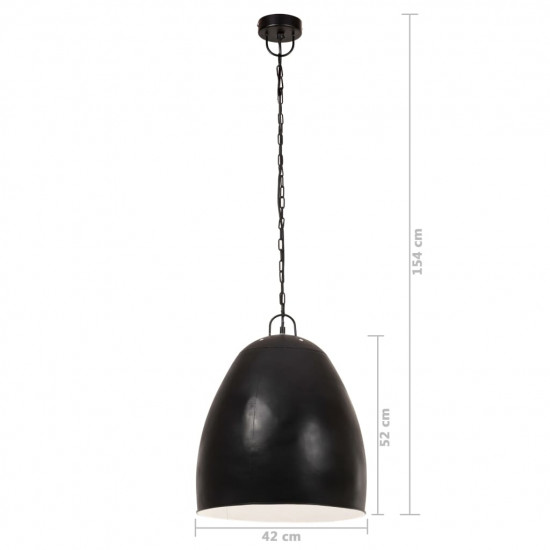 Industriálna závesná lampa 25 W, čierna, okrúhla 42 cm E27