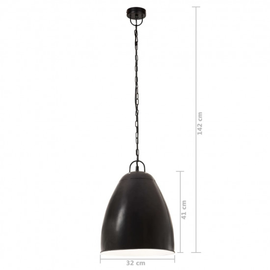 Industriálna závesná lampa 25 W, čierna, okrúhla 32 cm E27