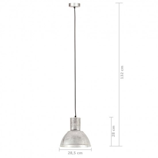 Závesná lampa 25 W, strieborná, okrúhla 28,5 cm E27