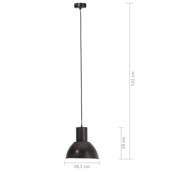 Závesná lampa 25 W, čierna, okrúhla 28,5 cm E27