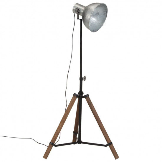 Podlahová lampa 25 W starožitná strieborná 75x75x90-150 cm E27