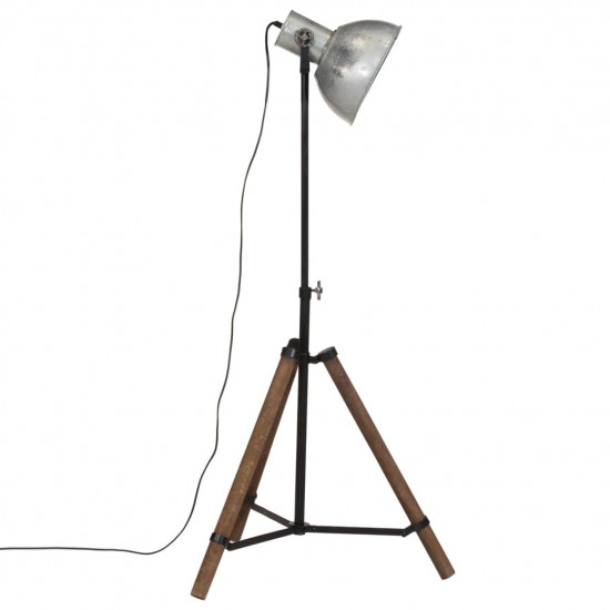 Podlahová lampa 25 W starožitná strieborná 75x75x90-150 cm E27