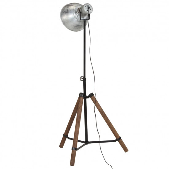 Podlahová lampa 25 W starožitná strieborná 75x75x90-150 cm E27