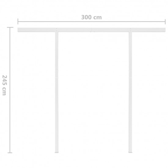 Automatická markíza s LED a senzorom vetra 3x2,5 m krémová