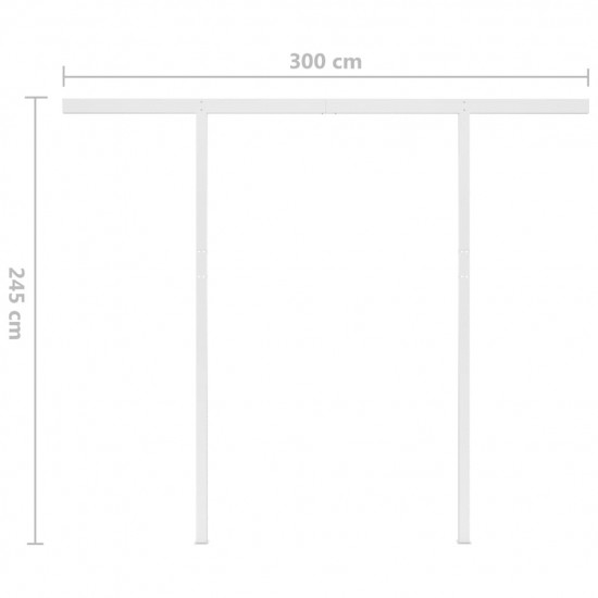 Automatická markíza s LED a senzorom vetra 3x2,5 m žlto-biela