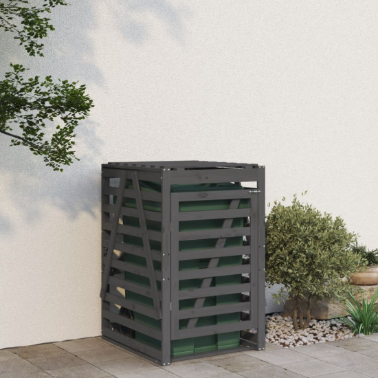 Úložný box pre odpadkový kôš sivý 84x90x128,5cm masív. borovica