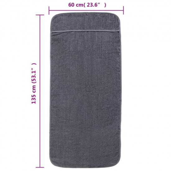 Plážové uteráky 2 ks antracitové 60x135 cm látka 400 GSM