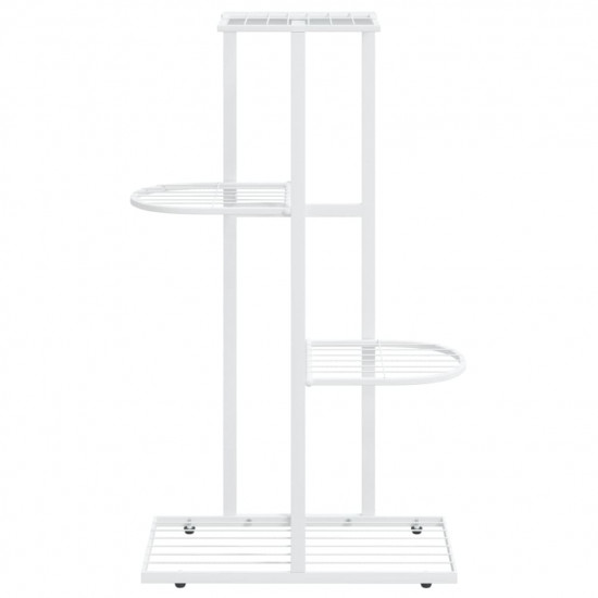 4-poschodový stojan na kvety 43x22x76 cm biely kov
