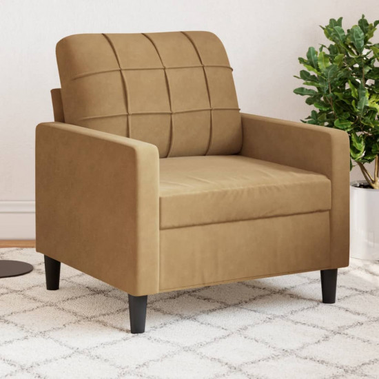Kreslo hnedé 60 cm zamat