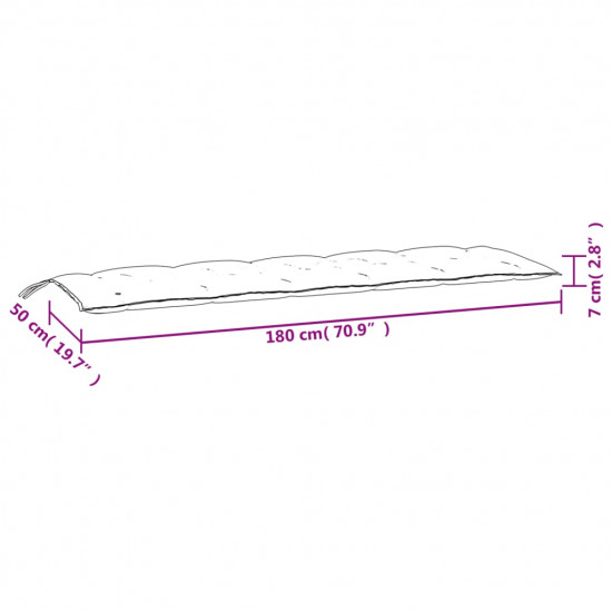 Podložka na záhradnú lavičku 180x50x7 cm, oxfordská látka
