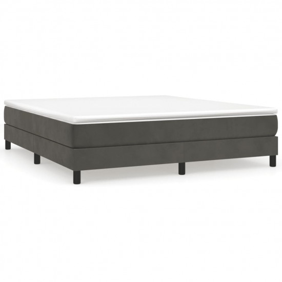 Posteľný rám boxspring s matracom tmavosivý 180x200 cm zamat
