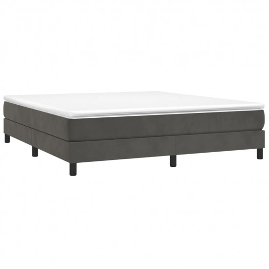 Posteľný rám boxspring s matracom tmavosivý 180x200 cm zamat