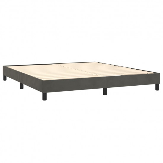 Posteľný rám boxspring s matracom tmavosivý 180x200 cm zamat